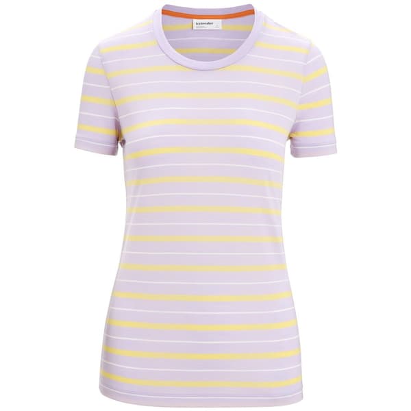 Icebreaker Merino 125 Cool Lite Wave Stripe T-shirt Med Korte ærmer Lilla XL Kvinde