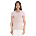 Miniatyrbillede 1 af 7: Icebreaker Merino 125 Cool Lite Wave Stripe T-shirt Med Korte ærmer Lilla XL Kvinde
