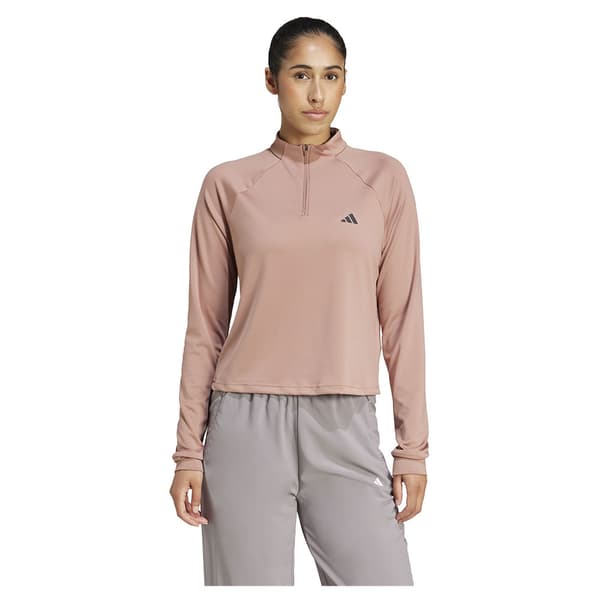 Adidas Train Essentials Minimal Branding Cover Up Halv Lynlås Sweatshirt  L Kvinde