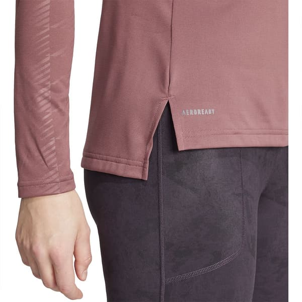 Adidas Terrex Multi Halv Lynlås Langærmet T-shirt Rosa L Kvinde