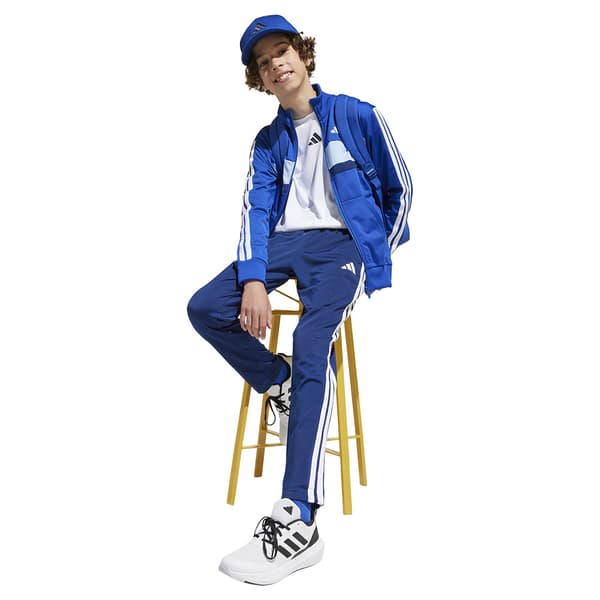 Adidas Seasonal Essentials Tiberio 3 Stripes Tricot Träningsdräkt Blå 11-12 Years Pojke
