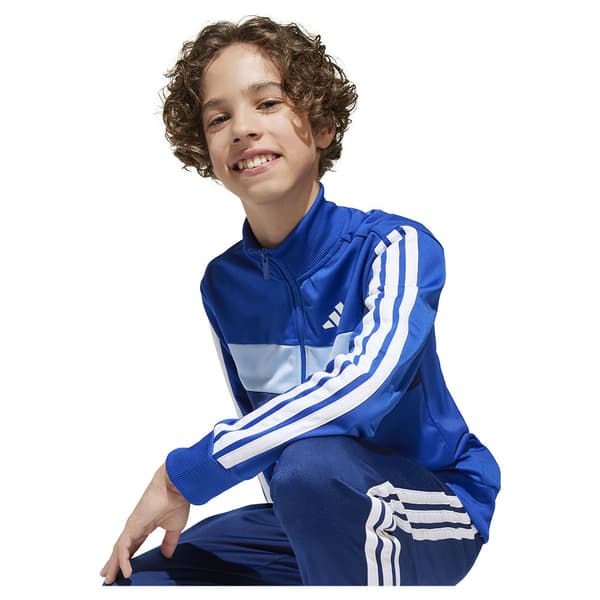 Adidas Seasonal Essentials Tiberio 3 Stripes Tricot Träningsdräkt Blå 11-12 Years Pojke