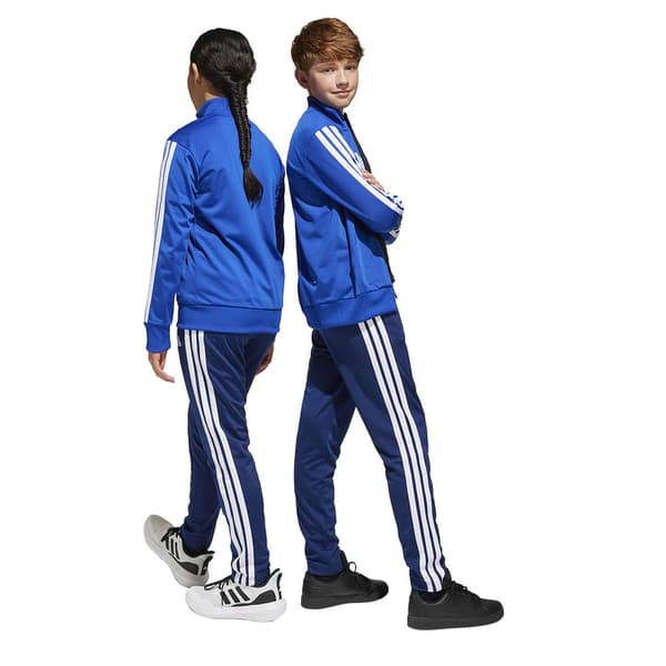 Adidas Seasonal Essentials Tiberio 3 Stripes Tricot Träningsdräkt Blå 11-12 Years Pojke