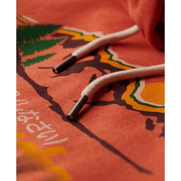 Superdry Cl Great Outdoors Graphic Huvtröja Orange S Man