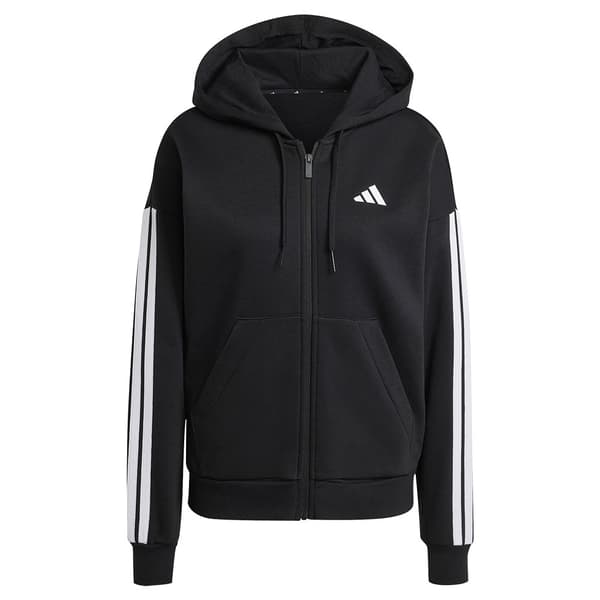 Adidas Essentials 3 Stripes Fleece Sweatshirt Med Dragkedja Svart L Kvinna