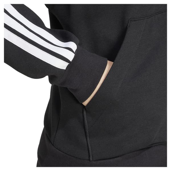 Adidas Essentials 3 Stripes Fleece Sweatshirt Med Dragkedja Svart L Kvinna