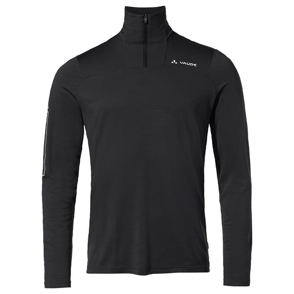 Vaude Monviso Halv Lynlås Langærmet T-shirt Sort 2XL Mand