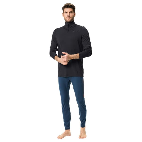 Vaude Monviso Halv Lynlås Langærmet T-shirt Sort 2XL Mand