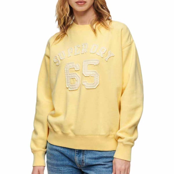 Superdry Applique Athletic Loose Tröja Gul XL Kvinna