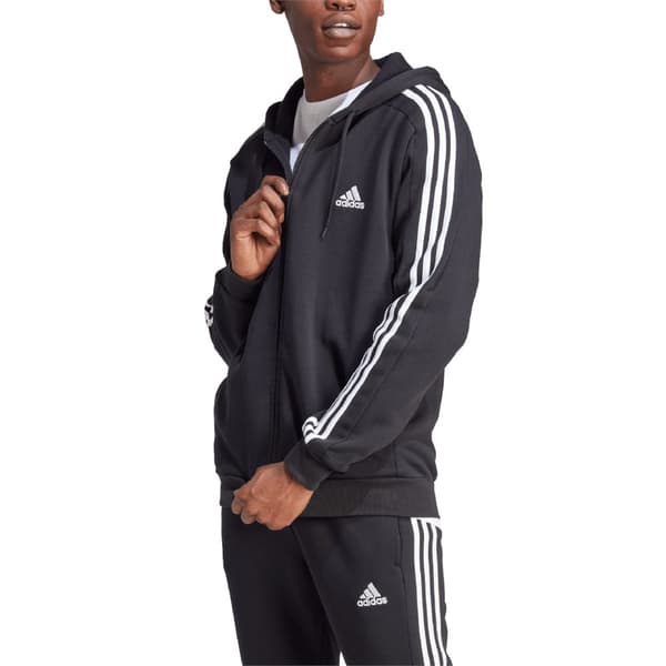 adidas Essentials Fleece 3-Stripes FZ Hoodie IB4029, Man, Tröjor, Svart