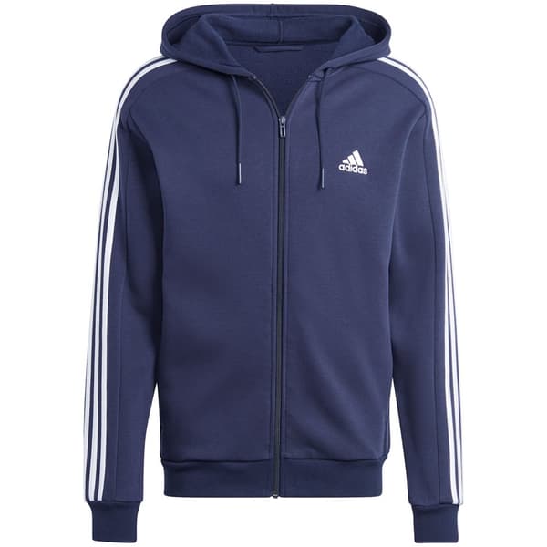 adidas Essentials Fleece 3-Stripes FZ Hoodie IJ6478, Man, Tröjor, Marinblå Navy S