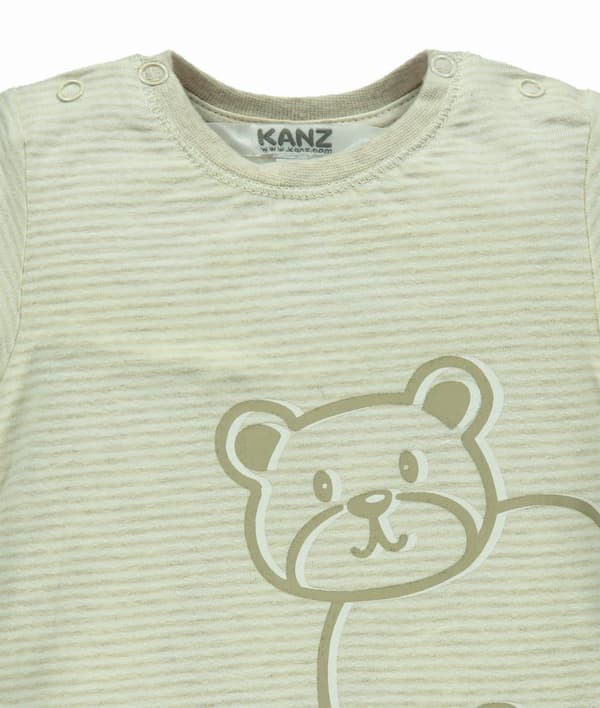 Barnblus med lång ärm, beige Kanz