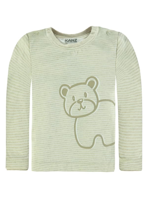 Barnblus med lång ärm, beige Kanz