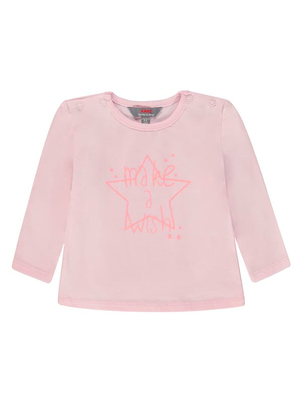 Pigernes langærmede bluse, pink, Make a wish, Kanz