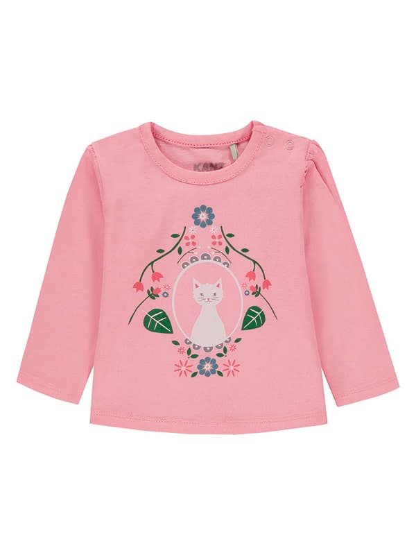 Långärmad blus för flickor, rosa, kattunge, Kanz