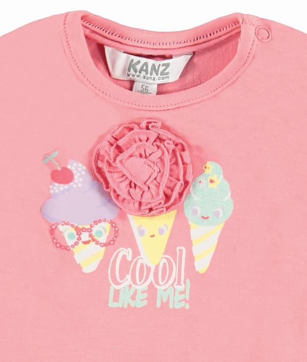 Babyrosa mönstrad blus Kanz