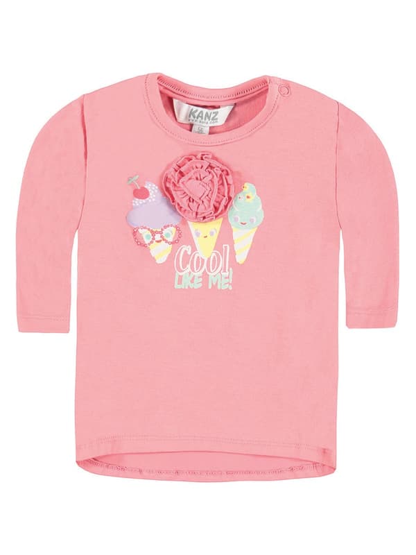 Babyrosa mönstrad blus Kanz