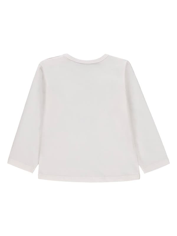 Babyblus med katttryck, vit Kanz