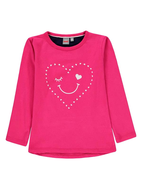 Pigernes lyserøde Kanz-t-shirt med lange ærmer