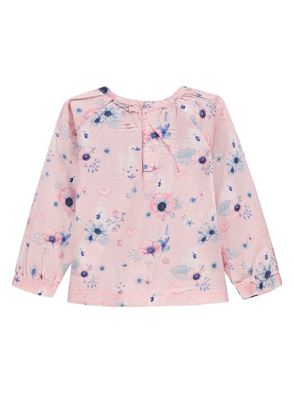 Flickblus med lång ärm och blommigt tryck Kanz