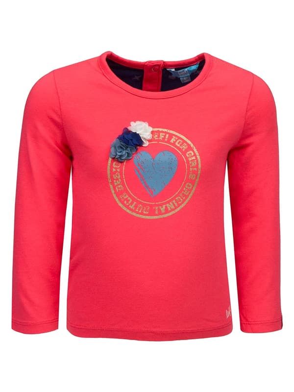 Rød bluse til piger med Lief-print