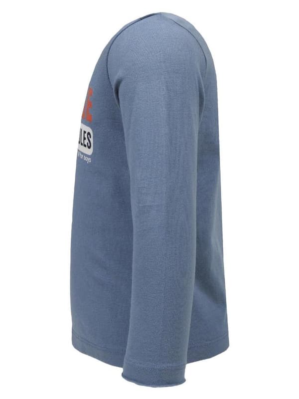 Drengeblå langærmet bluse med Lief-print