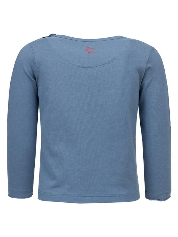 Drengeblå langærmet bluse med Lief-print