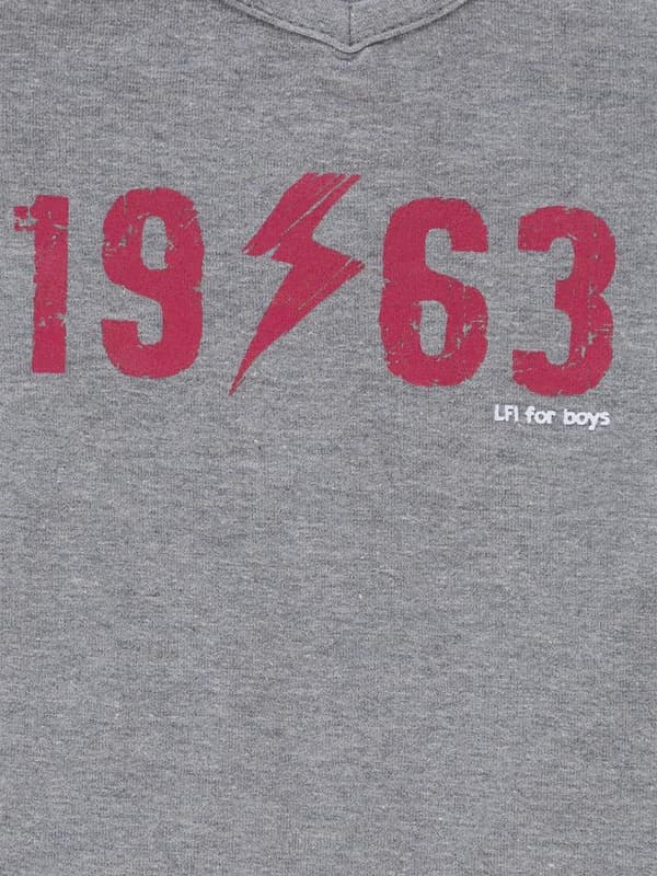 Drengebluse med print, grå Lief