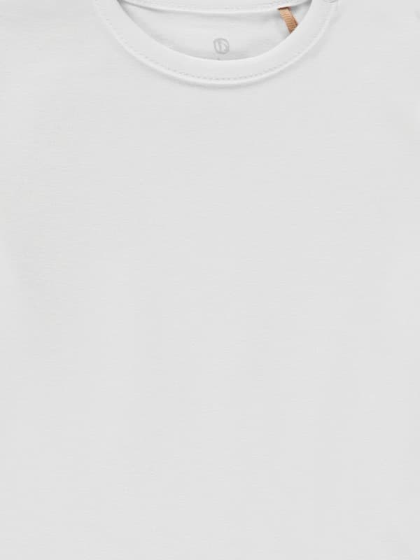 Vit långärmad t-shirt för flickor, navel