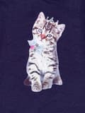 Miniatyrbild 3 av 3: Långärmad blus för flickor, marinblå, kitty, Olimpias