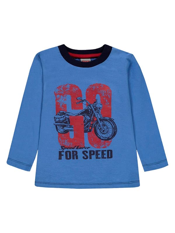 Pojkars baby långärmad motorcykelblus blå Kanz