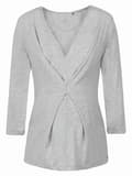 Miniatyrbillede 1 af 2: Damebluse med 3/4 ærmer, grå navle, graviditetsbluse