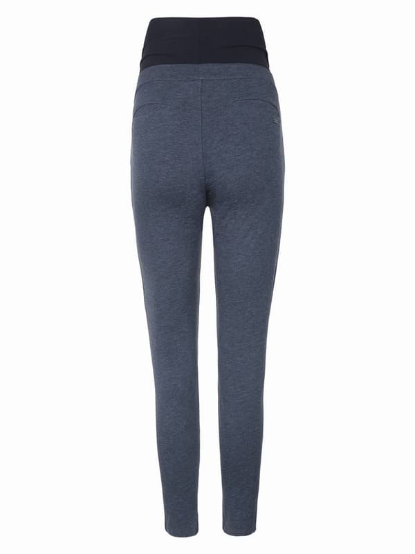 Dambyxor i denim med navelmönster för gravida