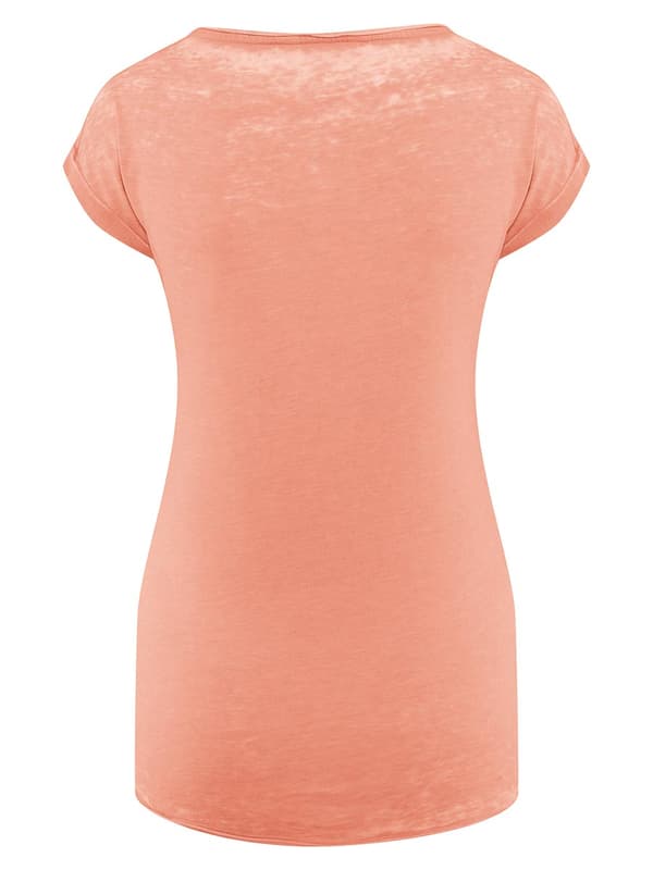 Beige gravid-T-shirt med navelmönster för kvinnor