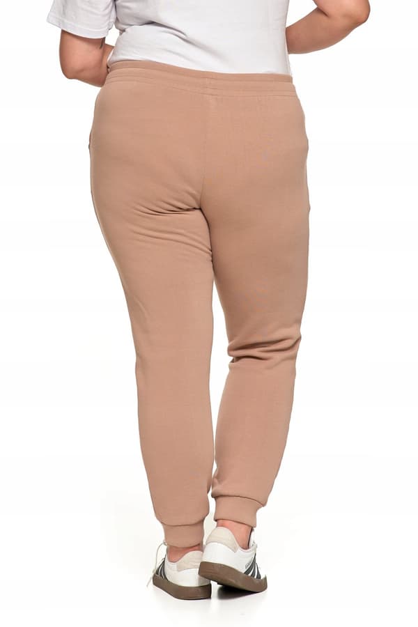 Varma joggingbyxor för kvinnor, enfärgade beige, klassiska MORAJ XXL