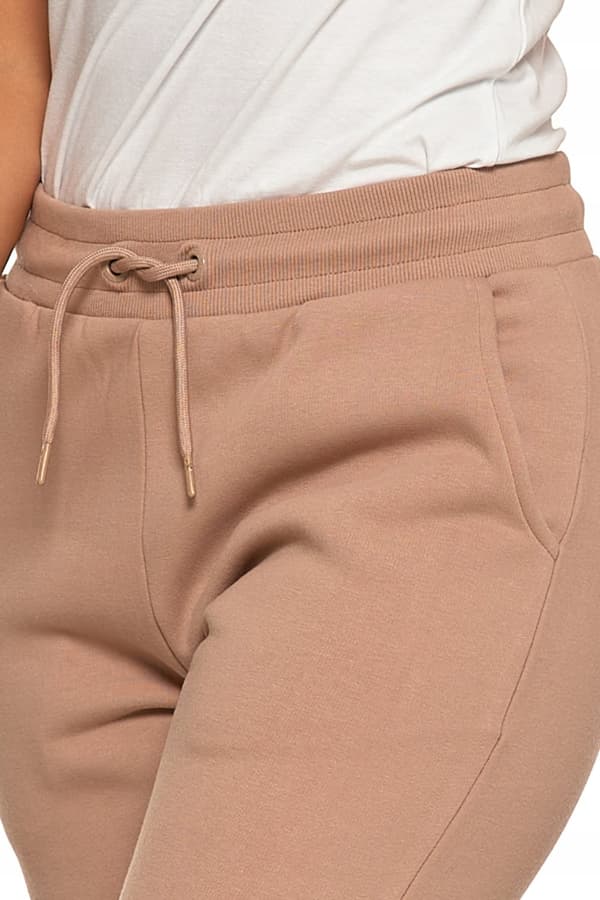 Varma joggingbyxor för kvinnor, enfärgade beige, klassiska MORAJ XXL