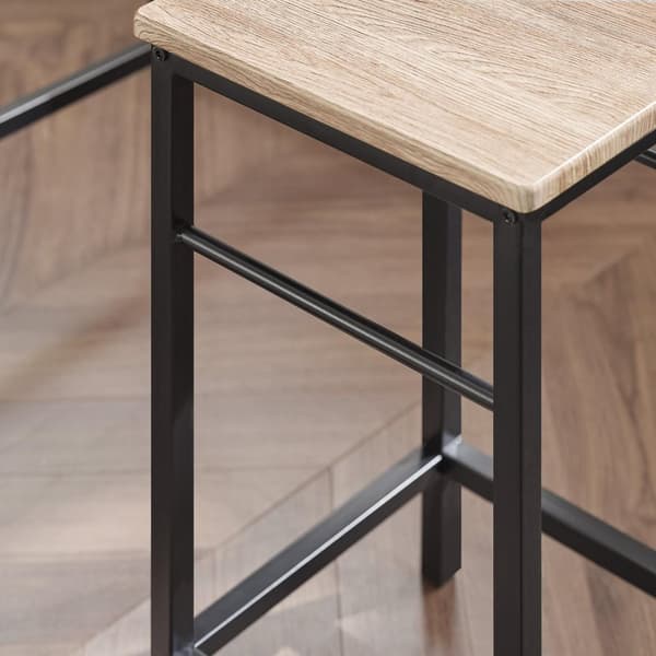 SoBuy Baaripöytä ja 4 baarijakkaraa Keittiön pöytä Ruokailuryhmä 4 hengelle P100cm L60cm K87cm puukuvio OGT11-N