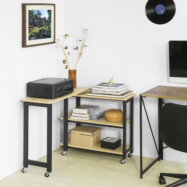SoBuy,Sidebord | Sofabord | Laptop-bord | Naturlig / sort FWT83-N
