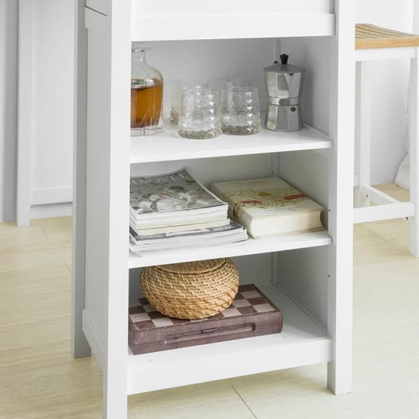 SoBuy Barbord med hyllor, Köksbord, Arbetsbord, Skrivbord, FWT64-WN