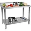 Miniatyrbild 1 av 8: Royal Catering Rostfri arbetsbänk - 120 x 60 cm - 110 kg lastkapacitet - Skyddskant