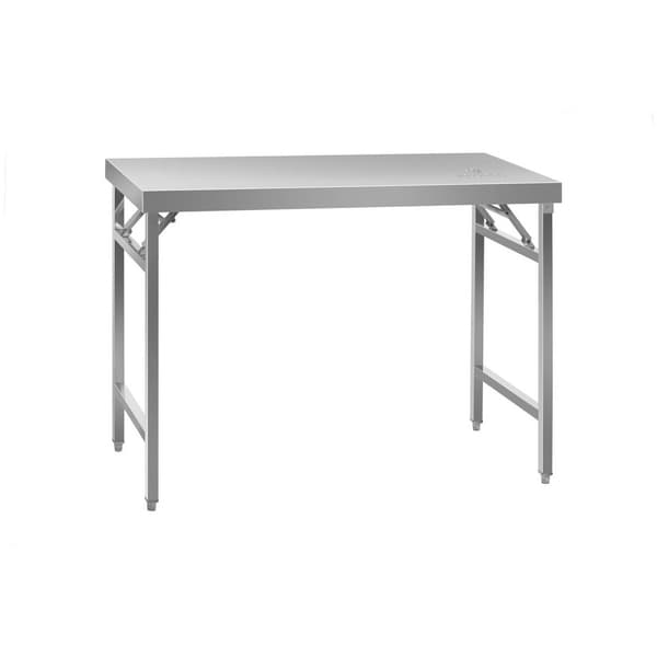 Royal Catering Rostfri arbetsbänk - hopfällbar - rostfritt stål - 120 x 60 cm