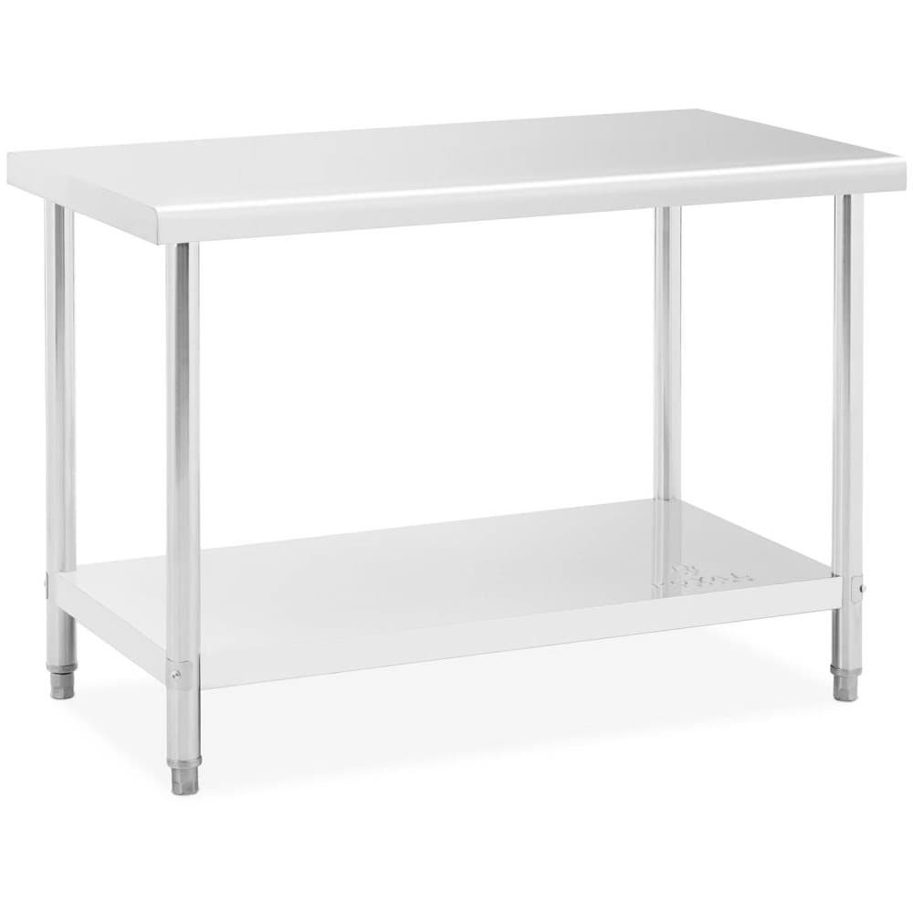 Royal Catering Rostfri arbetsbänk - 120 x 60 cm - 110 kg lastkapacitet