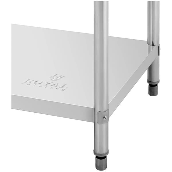 Royal Catering Rostfri arbetsbänk - 100 x 60 cm - 90 kg lastkapacitet