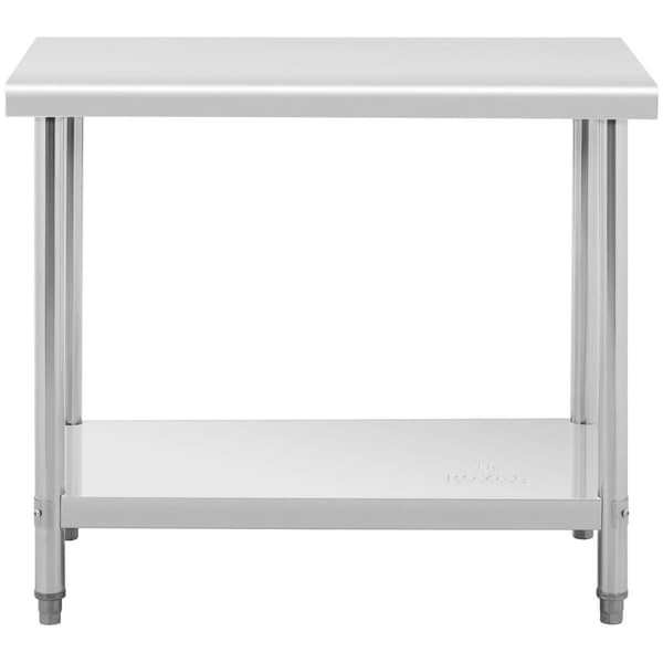 Royal Catering Rostfri arbetsbänk - 100 x 60 cm - 90 kg lastkapacitet