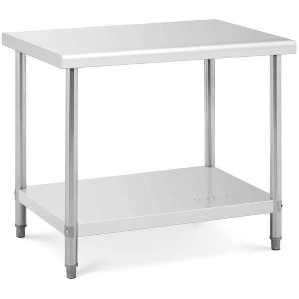 Royal Catering Rostfri arbetsbänk - 100 x 70 cm - 95 kg lastkapacitet