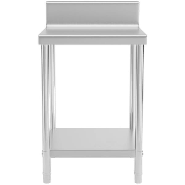 Royal Catering Rostfri arbetsbänk - 60 x 60 cm - 150 kg - rostfritt stål - skyddskant