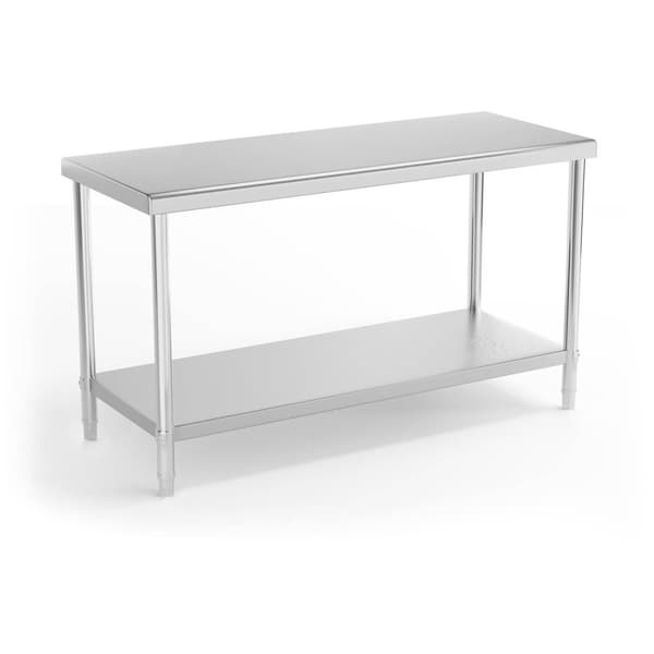 Royal Catering Rostfri arbetsbänk - 150 x 60 cm - 230 kg - rostfritt stål