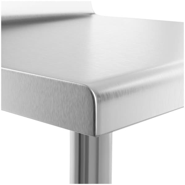 Royal Catering Rostfri arbetsbänk - 80 x 60 cm - 190 kg - rostfritt stål - skyddskant