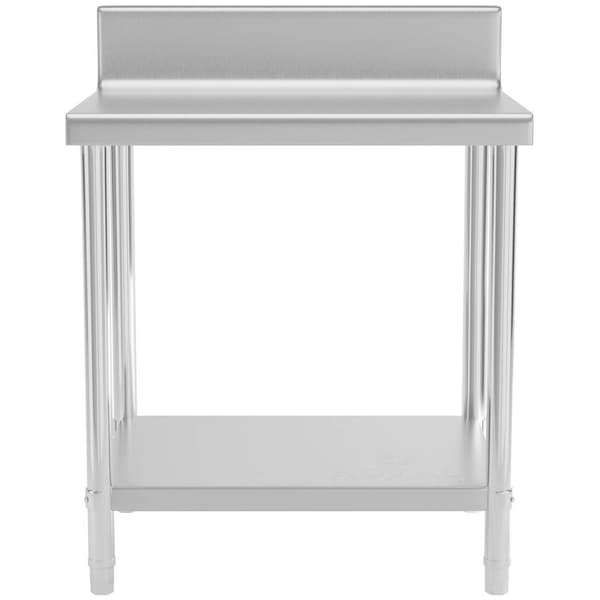 Royal Catering Rostfri arbetsbänk - 80 x 60 cm - 190 kg - rostfritt stål - skyddskant