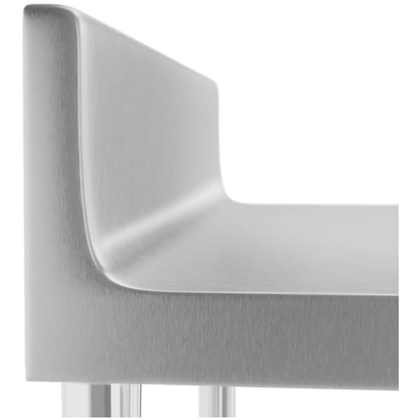 Royal Catering Rostfri arbetsbänk - 80 x 60 cm - 190 kg - rostfritt stål - skyddskant